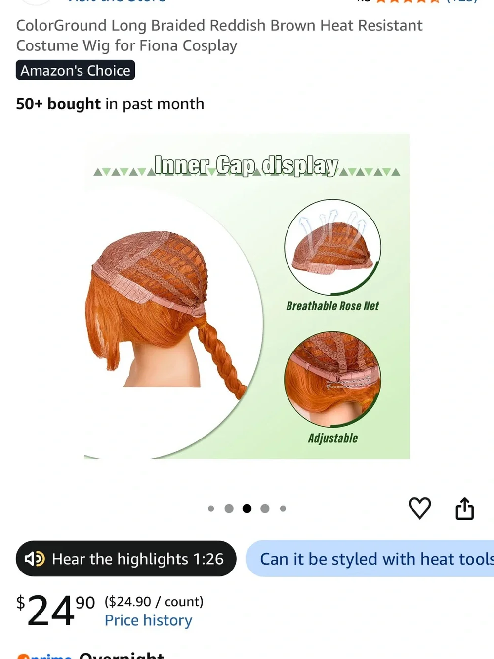Reddish Brown Long Braided Women's Wig - Heat Resistant